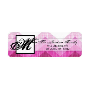 .75 "x2.25" Retouradreslabel Ombre Pink Chevron Etiket
