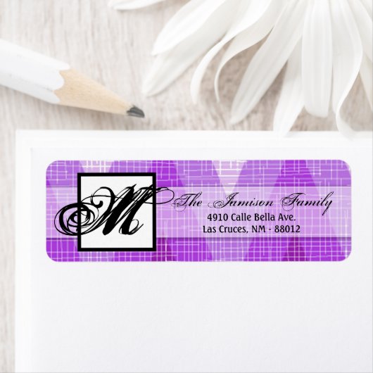 .75 "x2.25" Retouradreslabel Ombre Purp Chevron Etiket (Insitu)