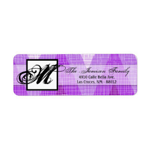 .75 "x2.25" Retouradreslabel Ombre Purp Chevron Etiket