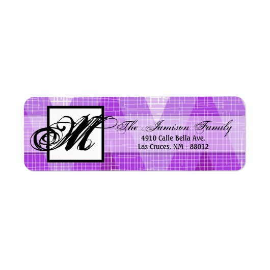 .75 "x2.25" Retouradreslabel Ombre Purp Chevron Etiket (Voorkant)