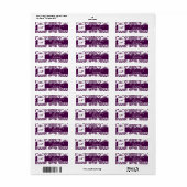 .75 "x2.25" Retouradreslabel Plum Paarse Damask Etiket (Full Sheet)