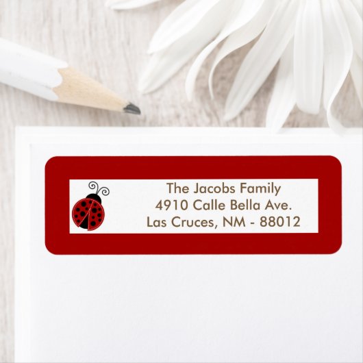 .75 "x2.25" Retouradreslabel Red Ladybug Etiket (Insitu)