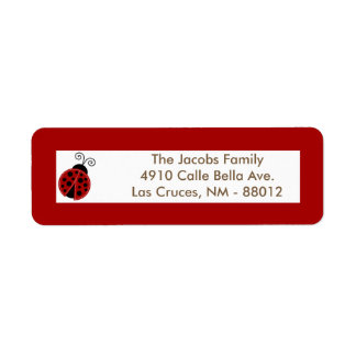 .75 "x2.25" Retouradreslabel Red Ladybug Etiket