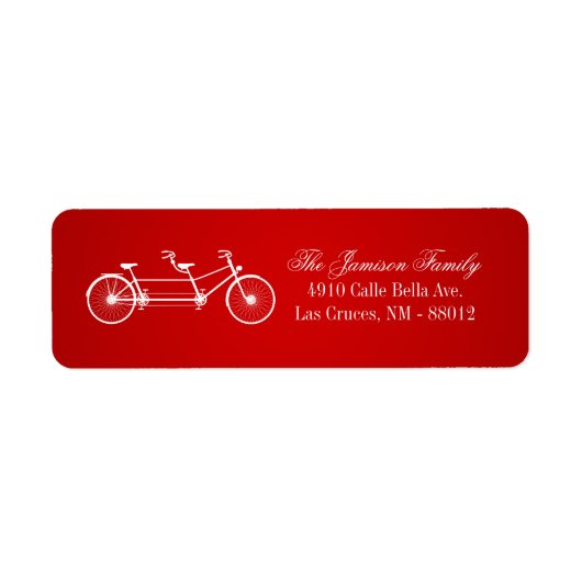 .75 "x2.25" Retouradreslabel Rode dubbele fiets Etiket (Voorkant)