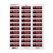 .75 "x2.25" Retouradreslabel rood geruite Beer Etiket (Full Sheet)