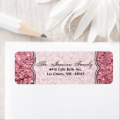 .75 "x2.25" Retouradreslabel Roos Gold Glitter Etiket (Insitu)