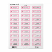 .75 "x2.25" Retouradreslabel Roze sokaap Etiket (Full Sheet)