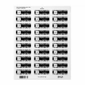 .75 "x2.25" Retouradreslabel zwart wit Damask Etiket (Full Sheet)
