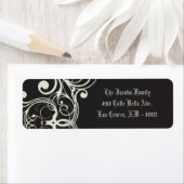 .75 "x2.25" Teruggaveadres Label Zwart Stropdas Af (Insitu)