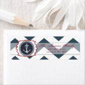 .75"x2.25"Terugkeeradres Nautisch Ankerkompas Etiket (Insitu)