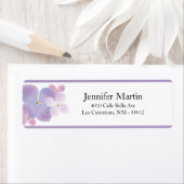 .75"x2.25"Terugkeeradres Paarse Hydrangea Etiket (Insitu)