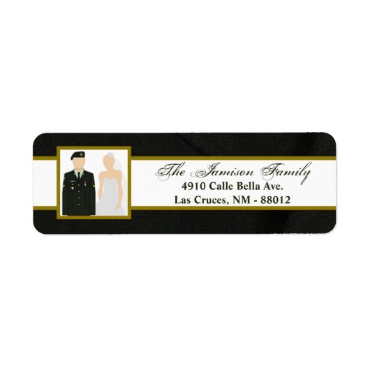 .75"x2.25"Terugkeeradresetiket ARMY Uniform Soldi Etiket (Voorkant)