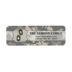 .75"x2.25"Terugkeeradresetiket LEGERACU Uniform Etiket