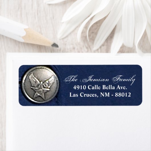 .75"x2.25"Terugkeeradresetiket Luchtmachtklasse A Etiket (Insitu)