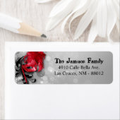 .75"x2.25"Terugkeeradresetiket Rode Masquerade Etiket (Insitu)