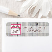 .75"x2.25"Terugkeeradresetiket Schuur Houten Diama Etiket (Insitu)