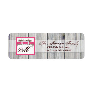 .75"x2.25"Terugkeeradresetiket Schuur Houten Diama Etiket