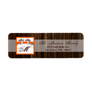 .75"x2.25"Terugkeeradresetiket Schuur Houten Diama Etiket
