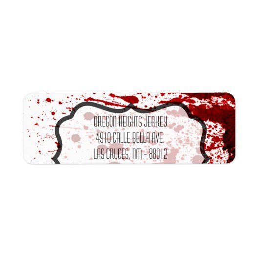 .75 "x2.25" Zakelijk adres Label Blood Splatter V (Voorkant)