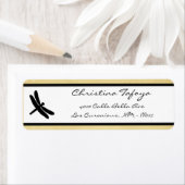 .75 "x 2.25" Retouradres Cattail/Dragonfly Silh Etiket (Insitu)