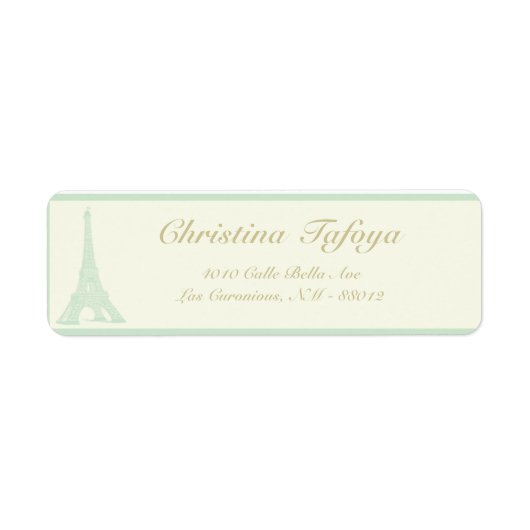 .75 "x 2.25" Retouradres Damask Paris Etiket (Voorkant)