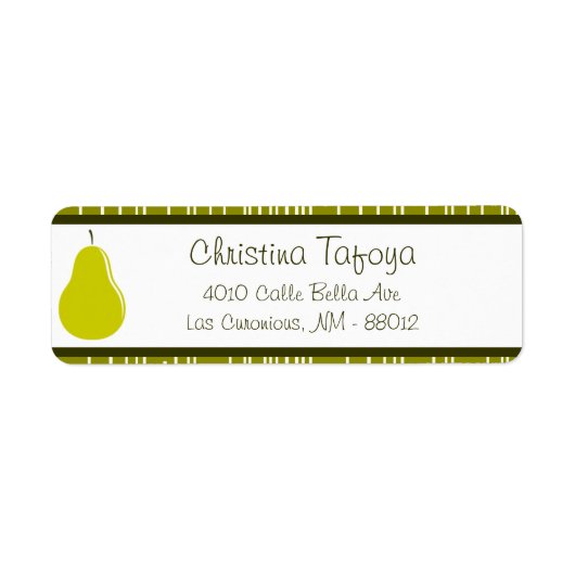 .75 "x 2.25" retouradres Groene peer fruitstrook Etiket (Voorkant)