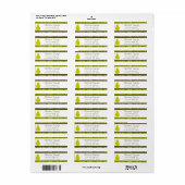 .75 "x 2.25" retouradres Groene peer fruitstrook Etiket (Full Sheet)