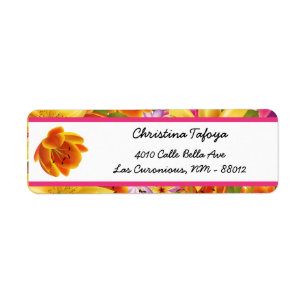 .75 "x 2.25" Retouradres Hawaïaanse Exotische Bloe Etiket