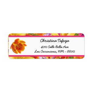 .75 "x 2.25" Retouradres Hawaïaanse Exotische Bloe Etiket