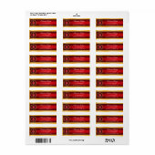 .75 "x 2.25" Retouradres Lord Ganesha/Hindu Red Etiket (Full Sheet)