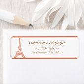 .75 "x 2.25" Retouradres Paris Peach Etiket (Insitu)