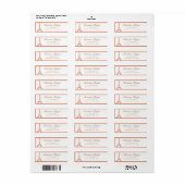 .75 "x 2.25" Retouradres Paris Peach Etiket (Full Sheet)