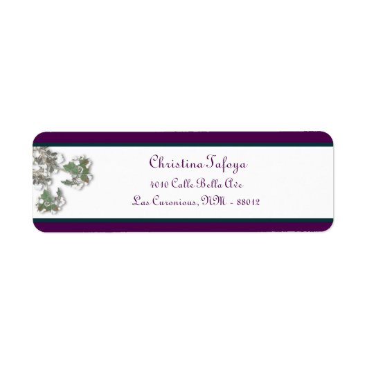 .75 "x 2.25" Retouradres Peacock en Bloemenbeha Etiket (Voorkant)