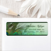 .75 "x 2.25" Retouradres Peacock Green Feathers Etiket (Insitu)