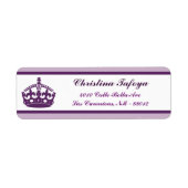 .75 "x 2.25" Retouradres Royal Paarse Crown/Swi Etiket (Voorkant)