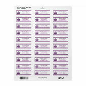 .75 "x 2.25" Retouradres Royal Paarse Crown/Swi Etiket (Full Sheet)
