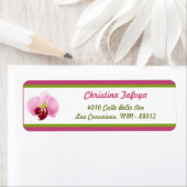 .75 "x 2.25" retouradres roze orchidee lange steel etiket (Insitu)