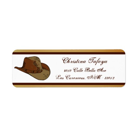 .75 "x 2.25" Retouradres Western Cowgirl Pet/Bo Etiket (Voorkant)