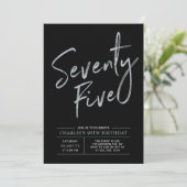 75 | Zilver en zwart 75e verjaardag Kaart (Staand voorkant)