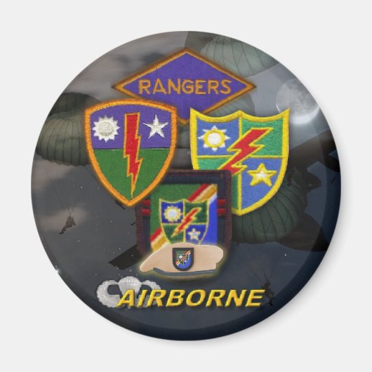 75e airborne rangers patchveteranen ww2 magneet (Voorkant)