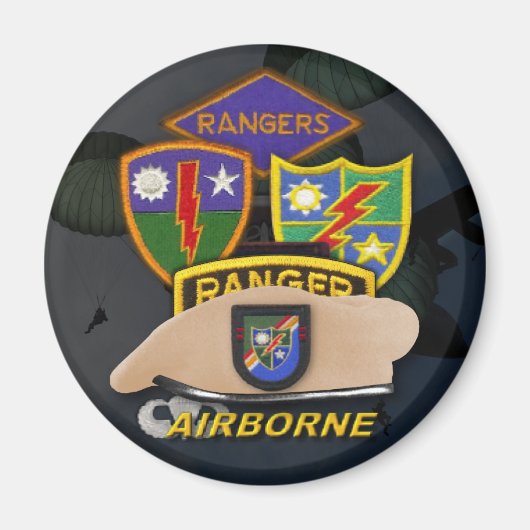 75e airborne rangers patchveteranen ww2 magneet (Voorkant)