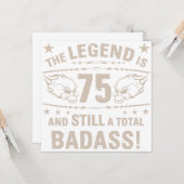75e Birthday Badass Kaart (Voorkant / Achterkant in situ)
