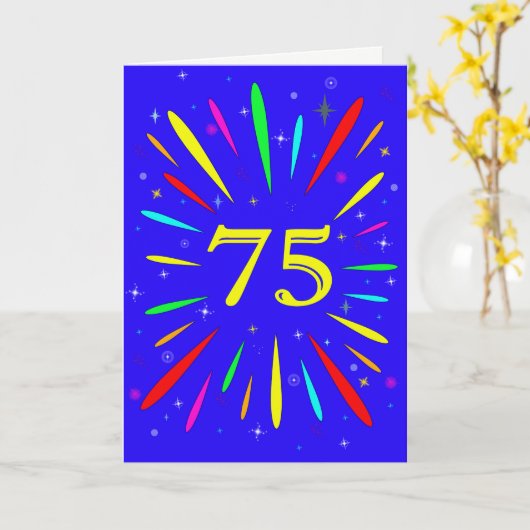 75e 'Birthday Explosion'-Kaart Kaart (Gele Bloem)