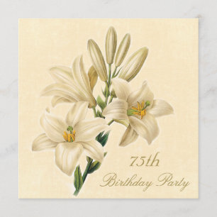 75e Birthday Party Chic Lily Flowers Kaart