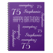 75e Birthday Party Guest Book, herhaalde namen Notitieboek (Voorkant)