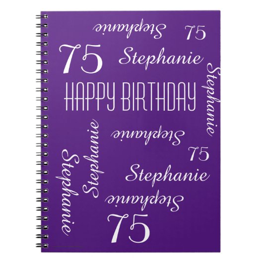 75e Birthday Party Guest Book, herhaalde namen Notitieboek (Voorkant)