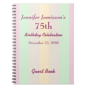 75e Birthday Party Guest Book Pastel-laptop Notitieboek