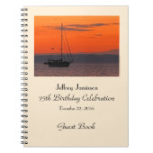 75e Birthday Party Guest Book, Sailboot at Sunset Notitieboek (Voorkant)