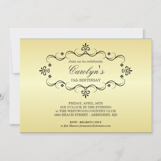 75e Birthday Party Invitations with Photo Kaart (Achterkant)