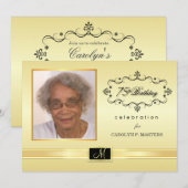 75e Birthday Party Invitations with Photo Kaart (Voorkant / Achterkant)
